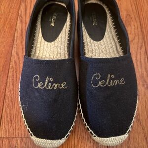 Celine Black and Gold Espadrilles